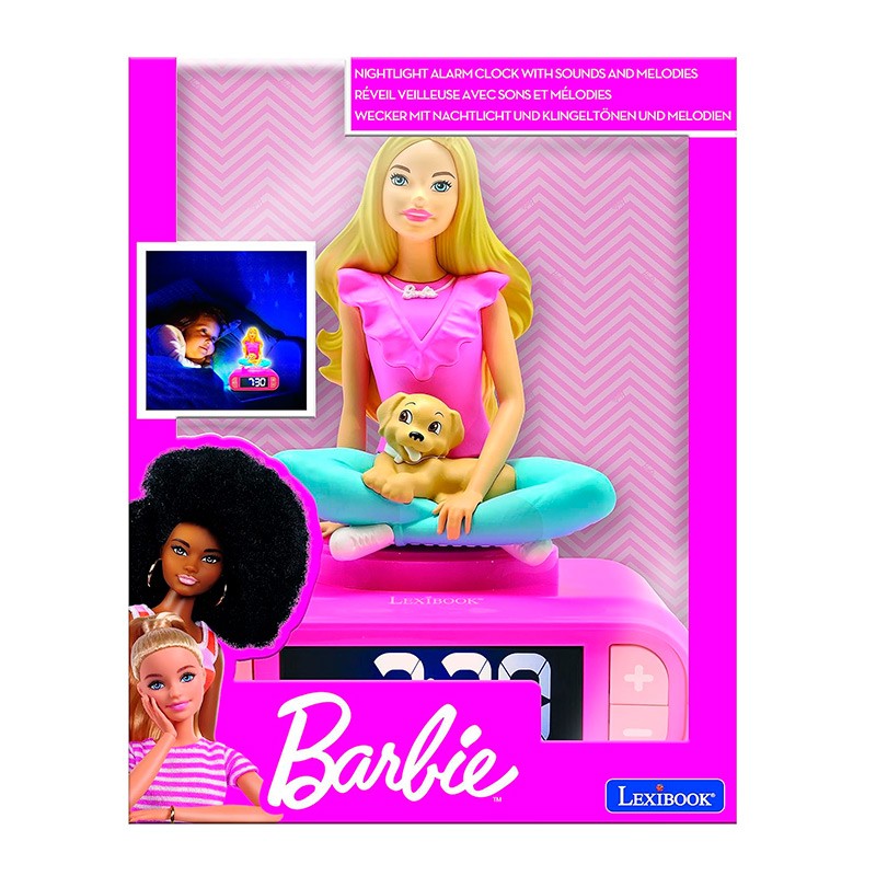Despertador Digital con Figura 3D Barbie.