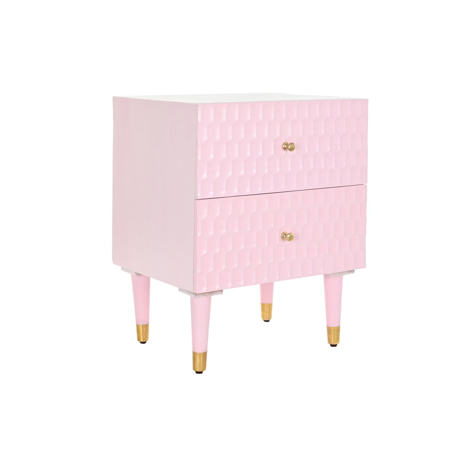 MESITA DE NOCHE MANGO METAL 52X42X65 ROSA PALO FIJALO MB192136