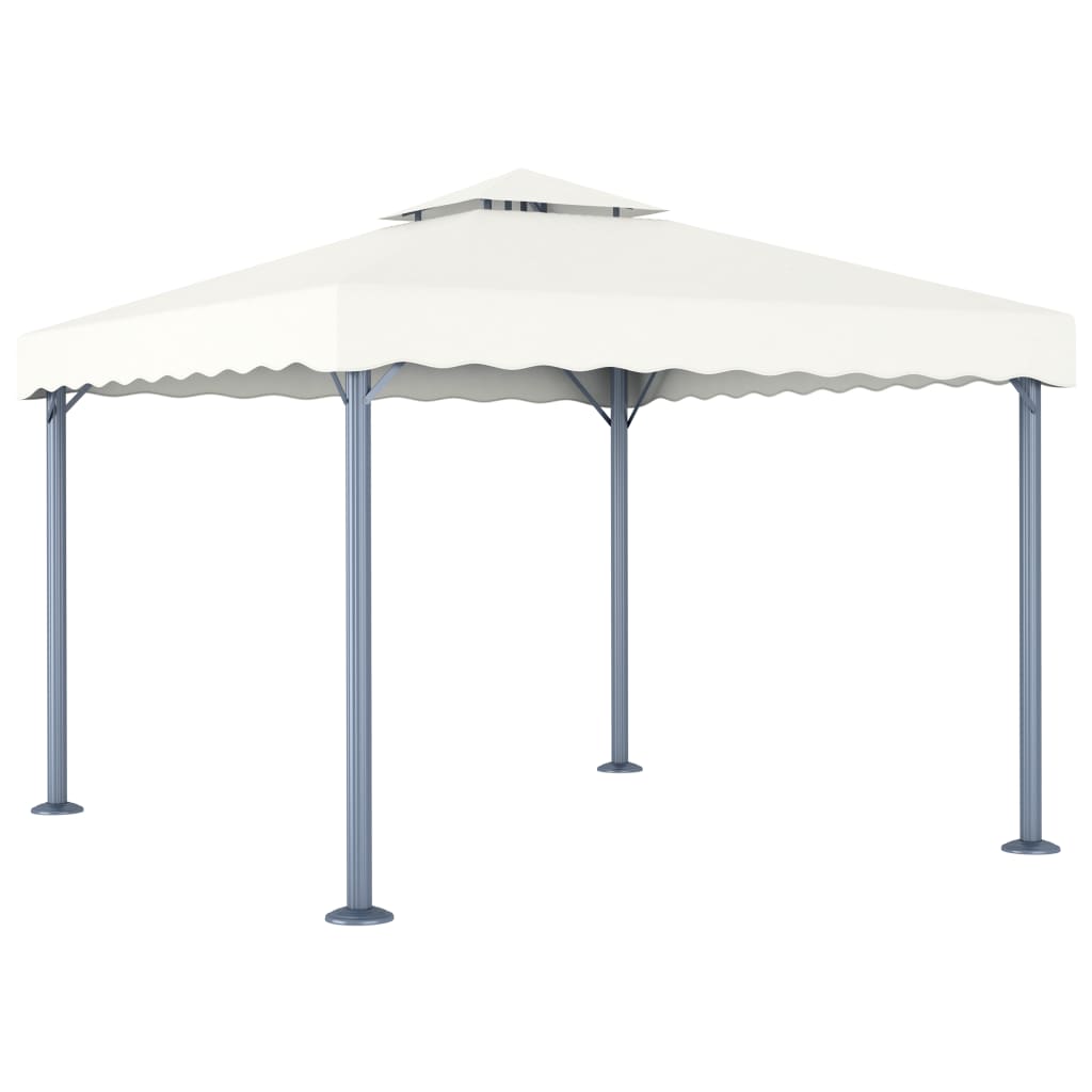 vidaXL Cenador aluminio y acero taupé 3x3 m cenador de jardín Color Crema,  Antracita,  Taupé y mas