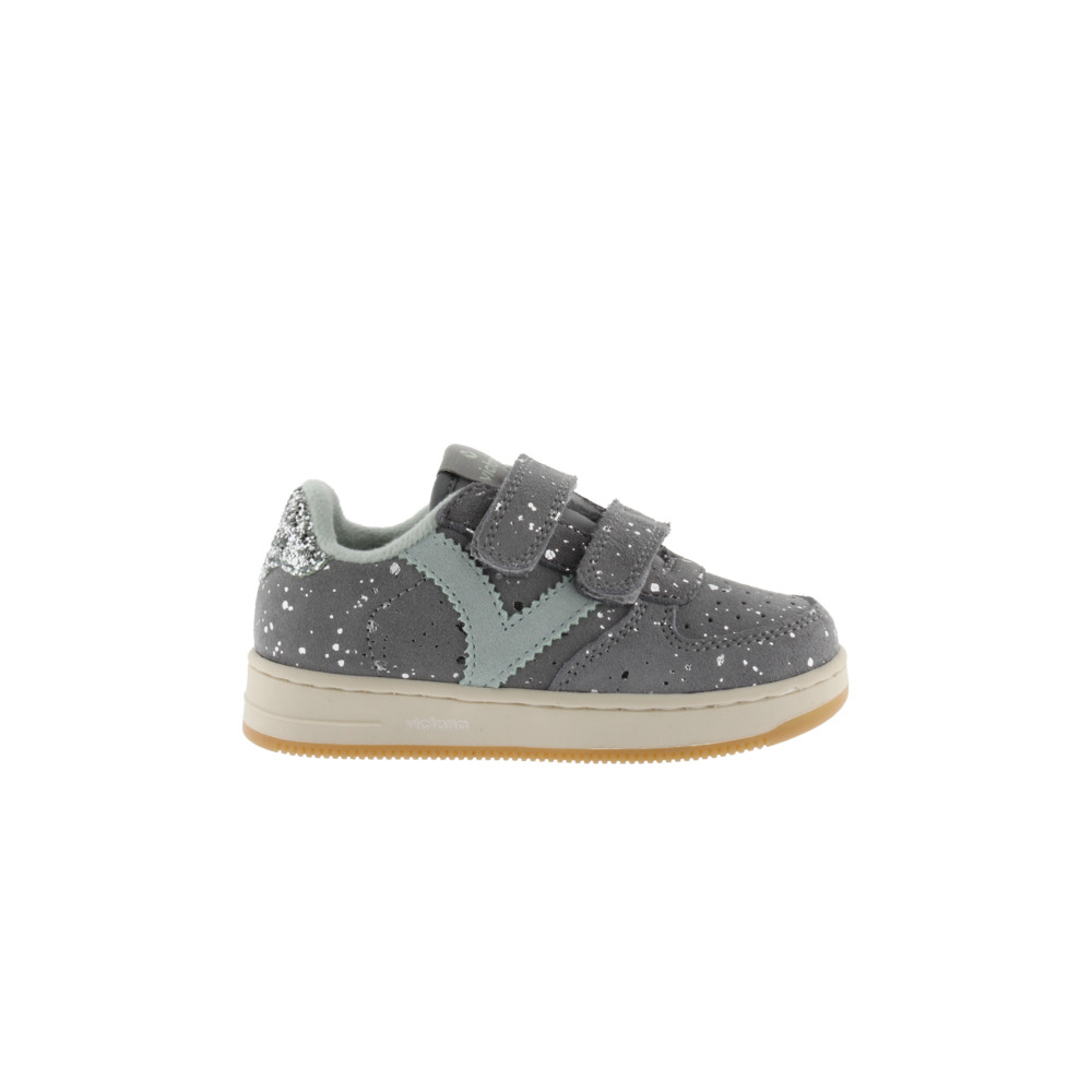 Victoria Tiempo Zapatillas de serraje con pieza trasera de glitter y tiras adherentes 1124131