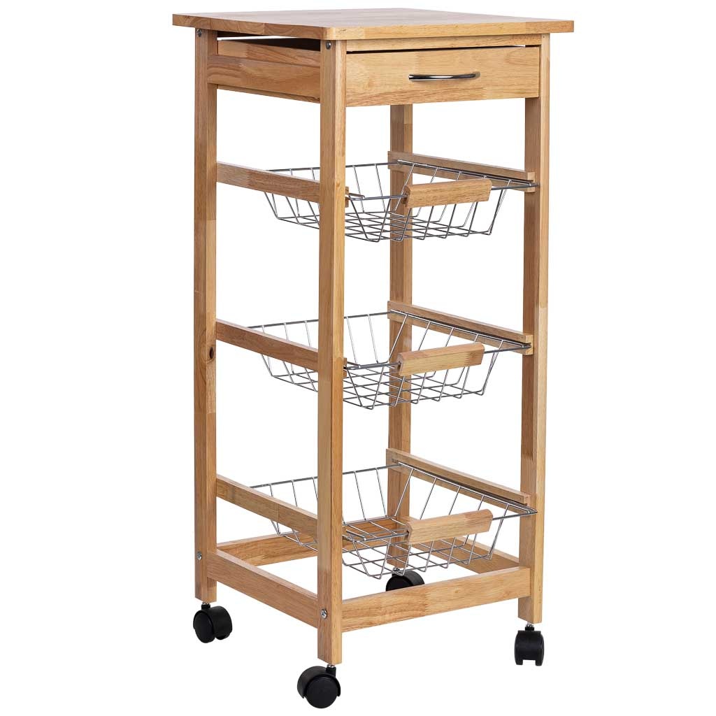 Wonderlust Deco - Carro de cocina de madera37x37x81.5h cm marrón Marrón 37x37x81,5h cm