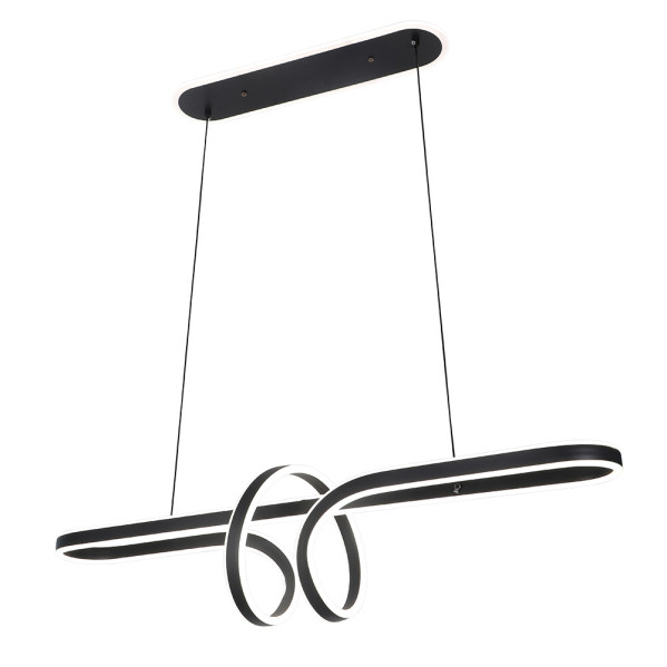 Colgante nantes negro 122w 3000-4000-6000k regx100 x25cm 9760lm c/remoto y reg.intensidad