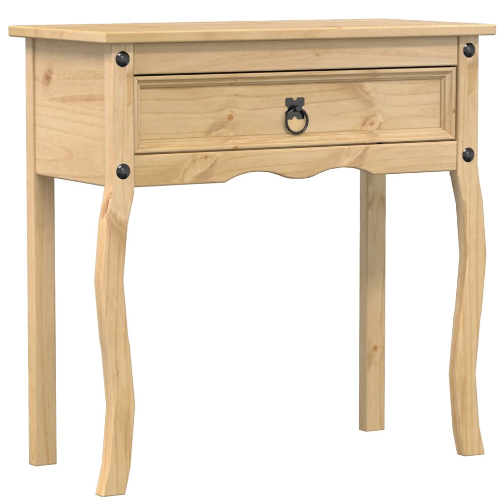 Mesa Consola Corona Vidaxl de Madera Maciza de Pino 73x35x73 Cm