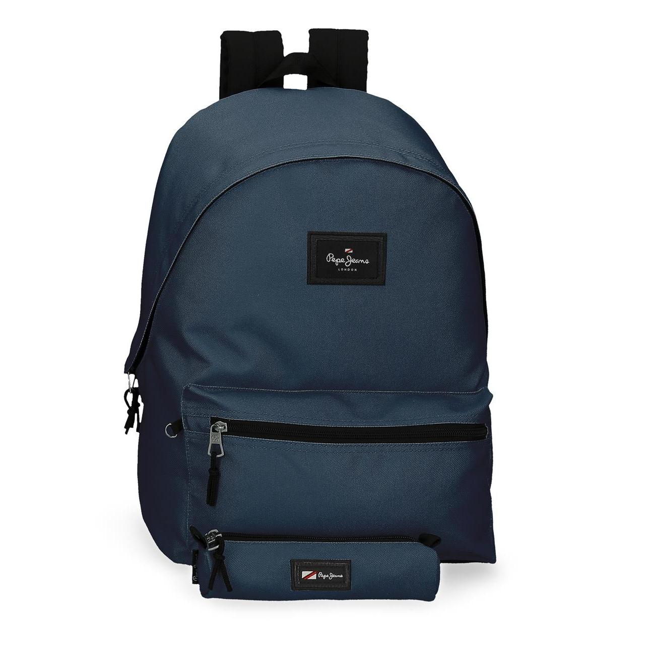 Mochila Pepe Jeans Aris, Poliéster, 31x44x17.5 cm con Compartimento para Portátil de 15.6 Pulgadas y Estuche a Juego