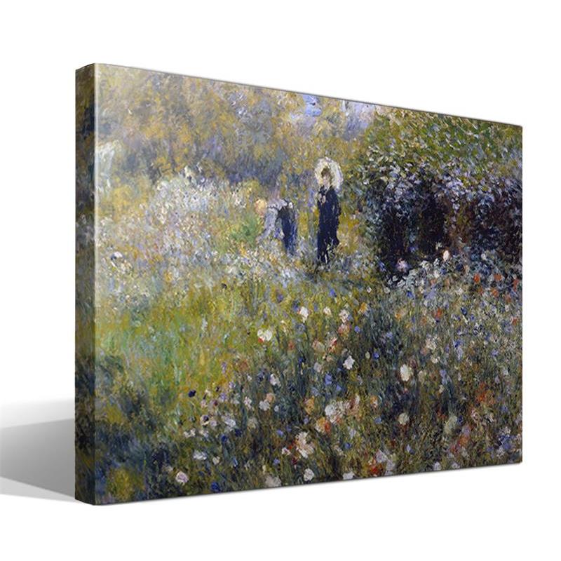 Cuadro Canvas Mujer con Parasol en Jardín de Renoir - Alta Resolución