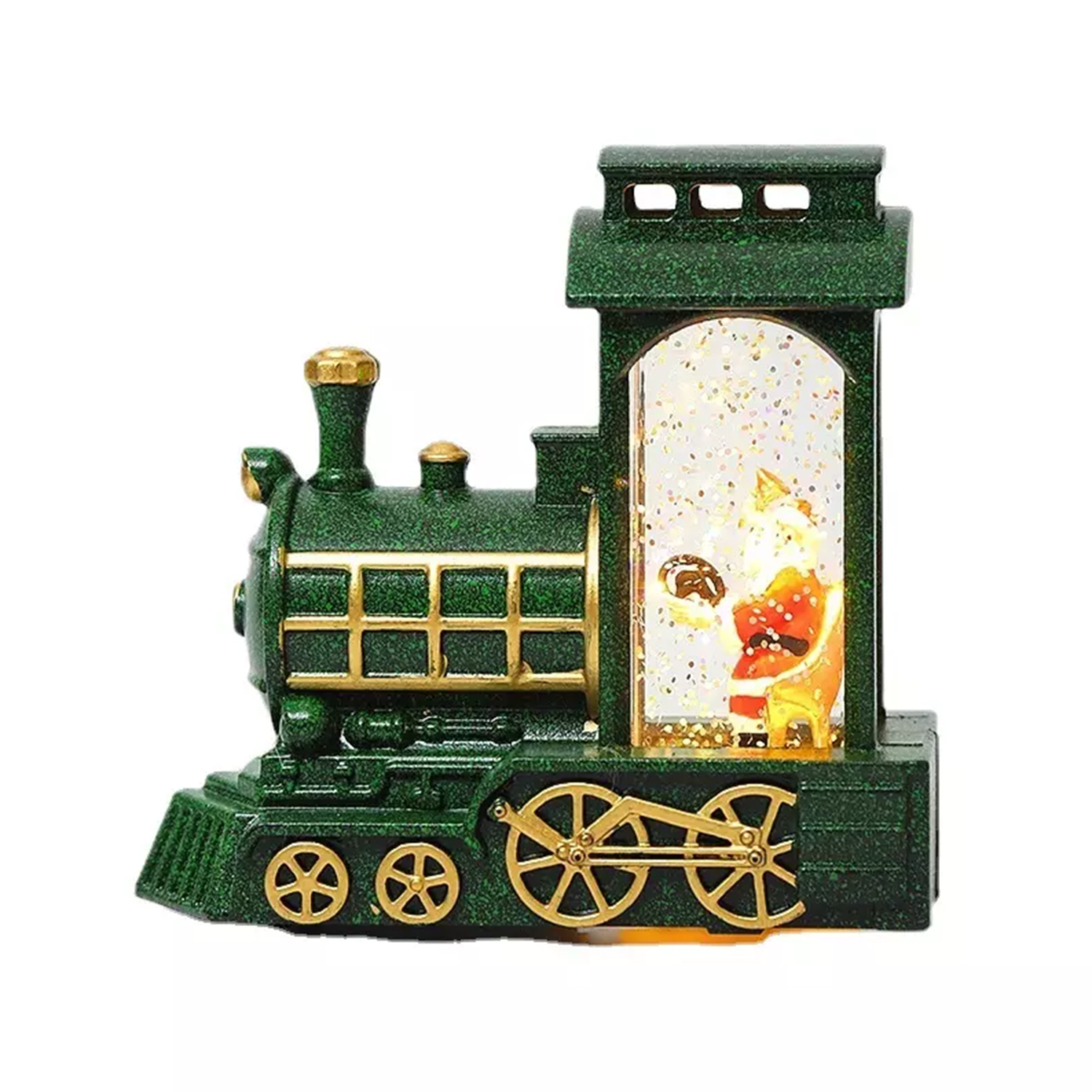 DAM. Santa Claus en Tren con luz led. 13x6x12cm.