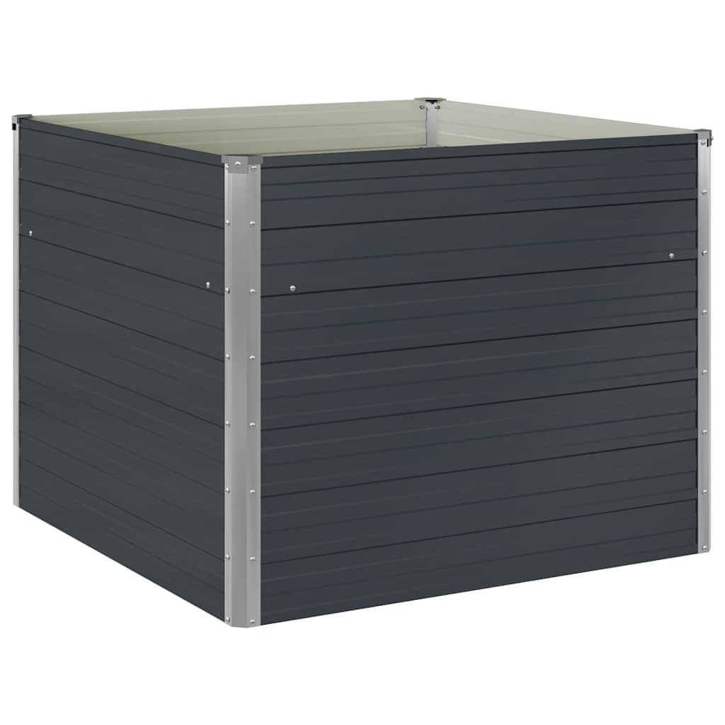vidaXL Jardinera elevada acero galvanizado gris antracita 100x100x77cm