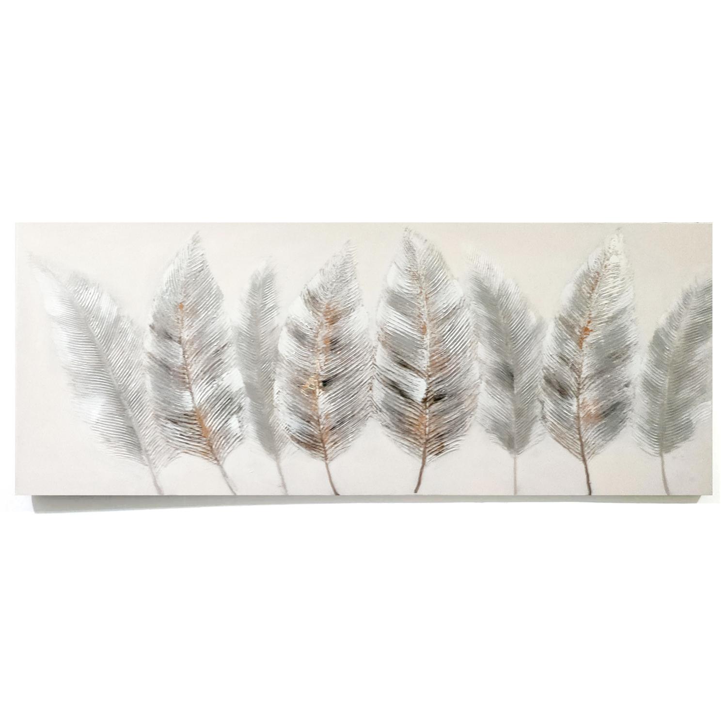 Factory Cuadros Cuadro Lienzo Pintura Original Hojas 150x50cm - Decoración Salón