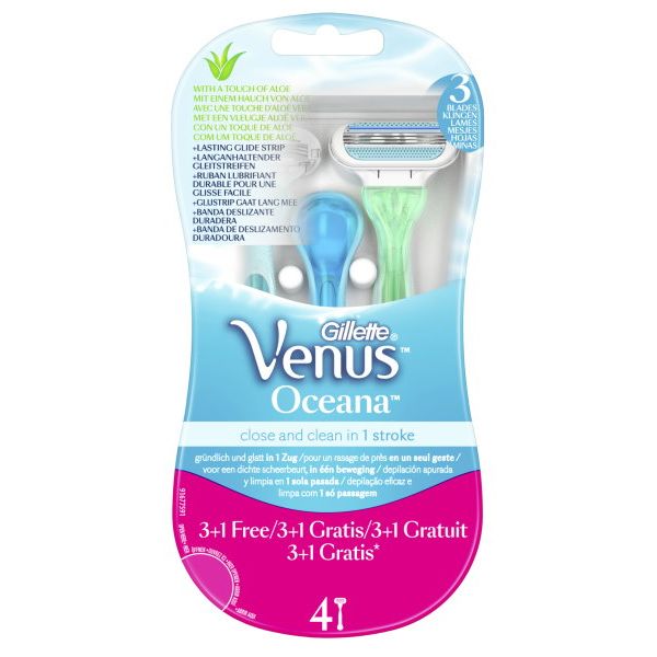 GILLETTE Venus Oceana   4 uds Maquinillas Desechables Mujer 3 +1 unidad gratis