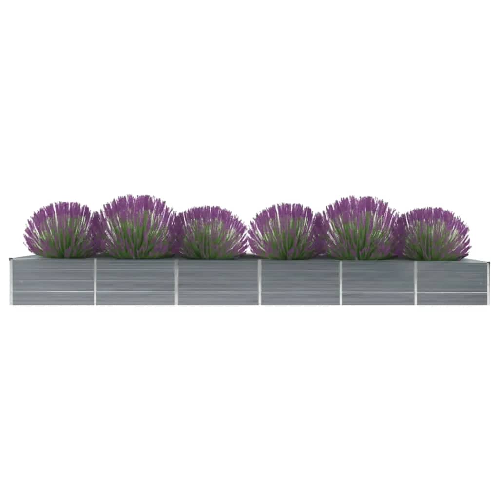vidaXL Arriate de jardín de acero galvanizado gris dimensiones 160 x 80 x 77 cm,  320 x 80 x 77 cm,  320 x 80 x 45 cm y mas