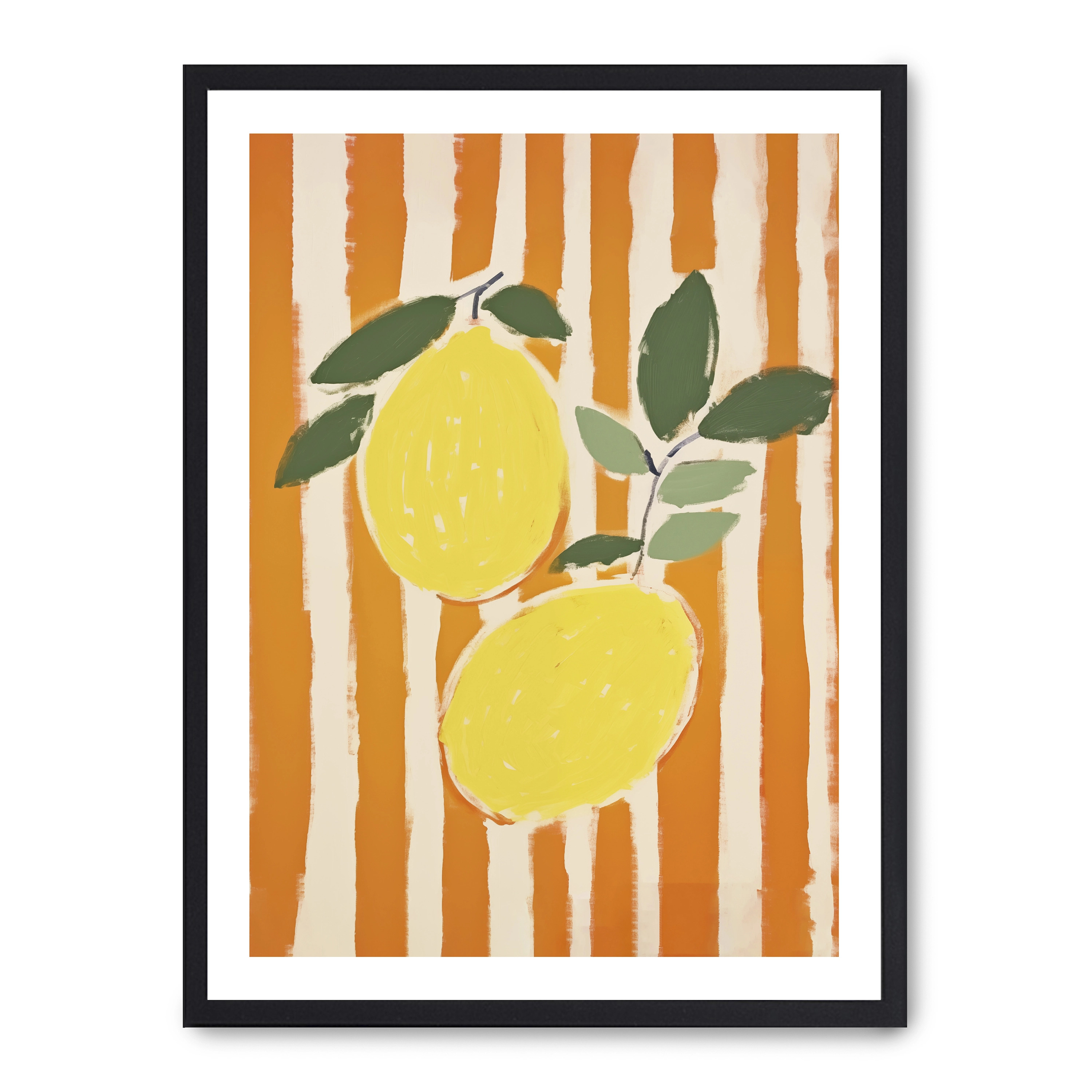 Cuadro lemons ii 30x40cm, Póster impreso en papel de primera calidad de 180gr, montado sobre marco de madera MDF acabado en negro., Cocina - Gastronomía