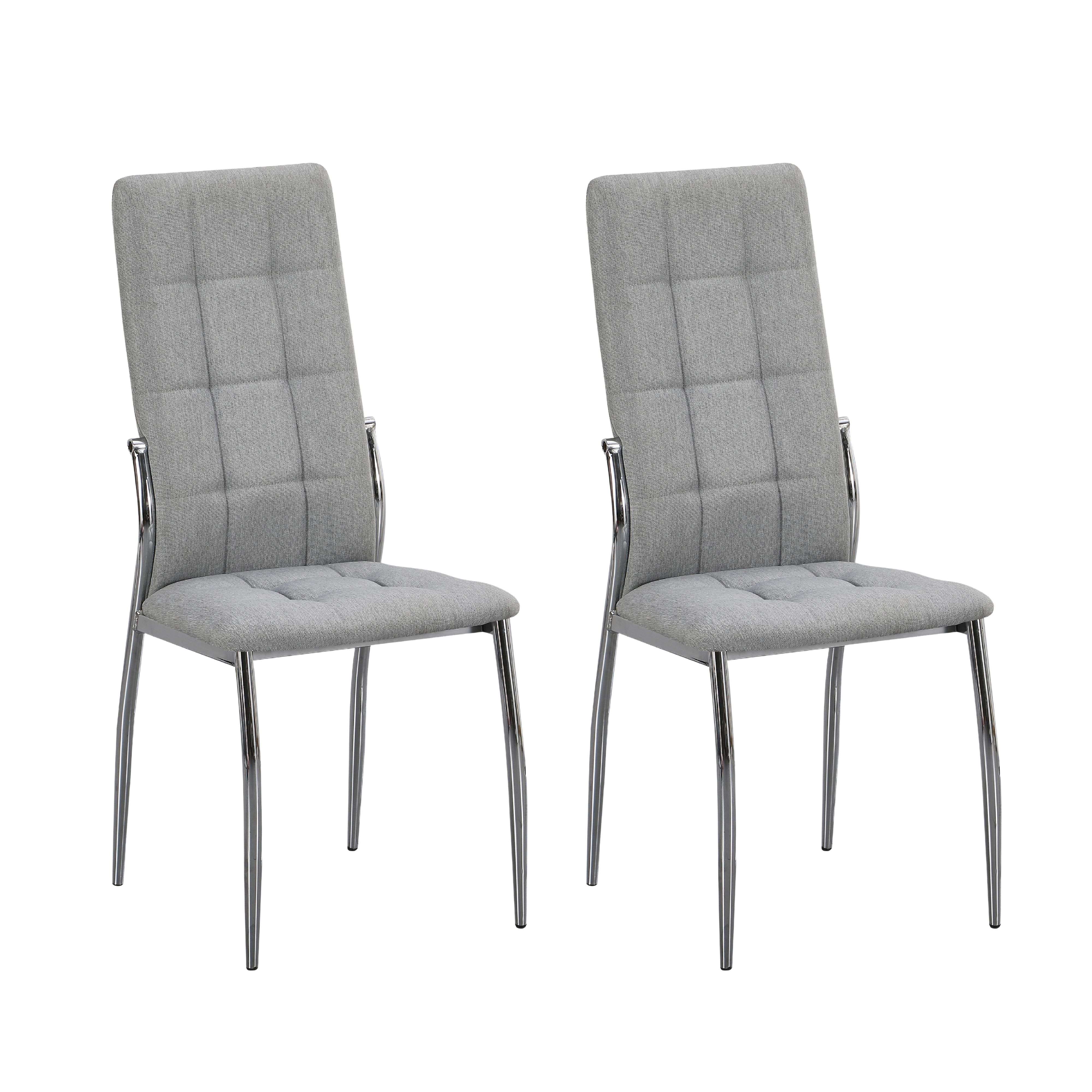Miroytengo Pack 2 Sillas de Comedor Laci Gris, Sillas de Salón Estructura de Metal 46x101x54 cm