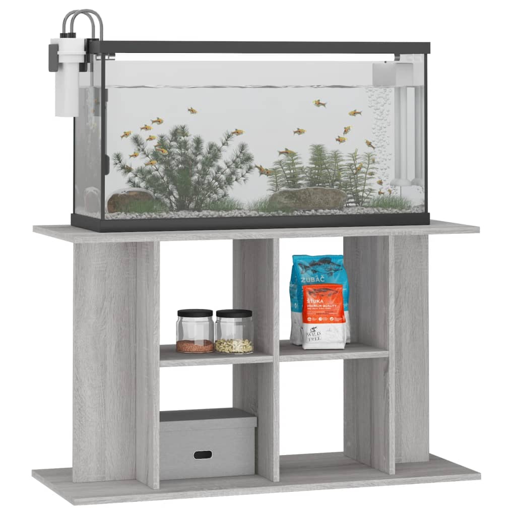 vidaXL Soporte de acuario madera ingeniería 100x40x60 cm Color Blanco brillante,  Gris hormigón,  Roble ahumado y mas