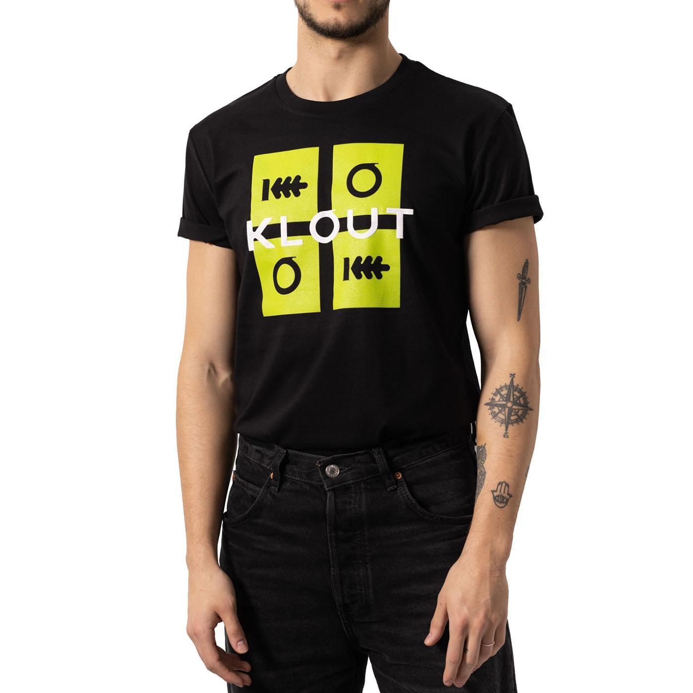 KLOUT - KLOUT Camiseta Unisex Puzzle Neon Negro Algodón Orgánico