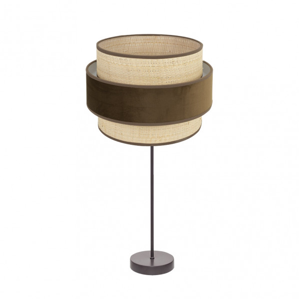 Sobremesa alto reyes 1xe27 marron/natural-marron 64x30x30 cm