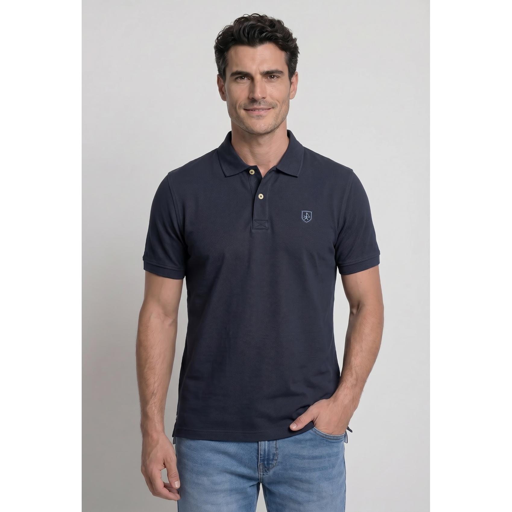 Polo Valecuatro clásico logo negro