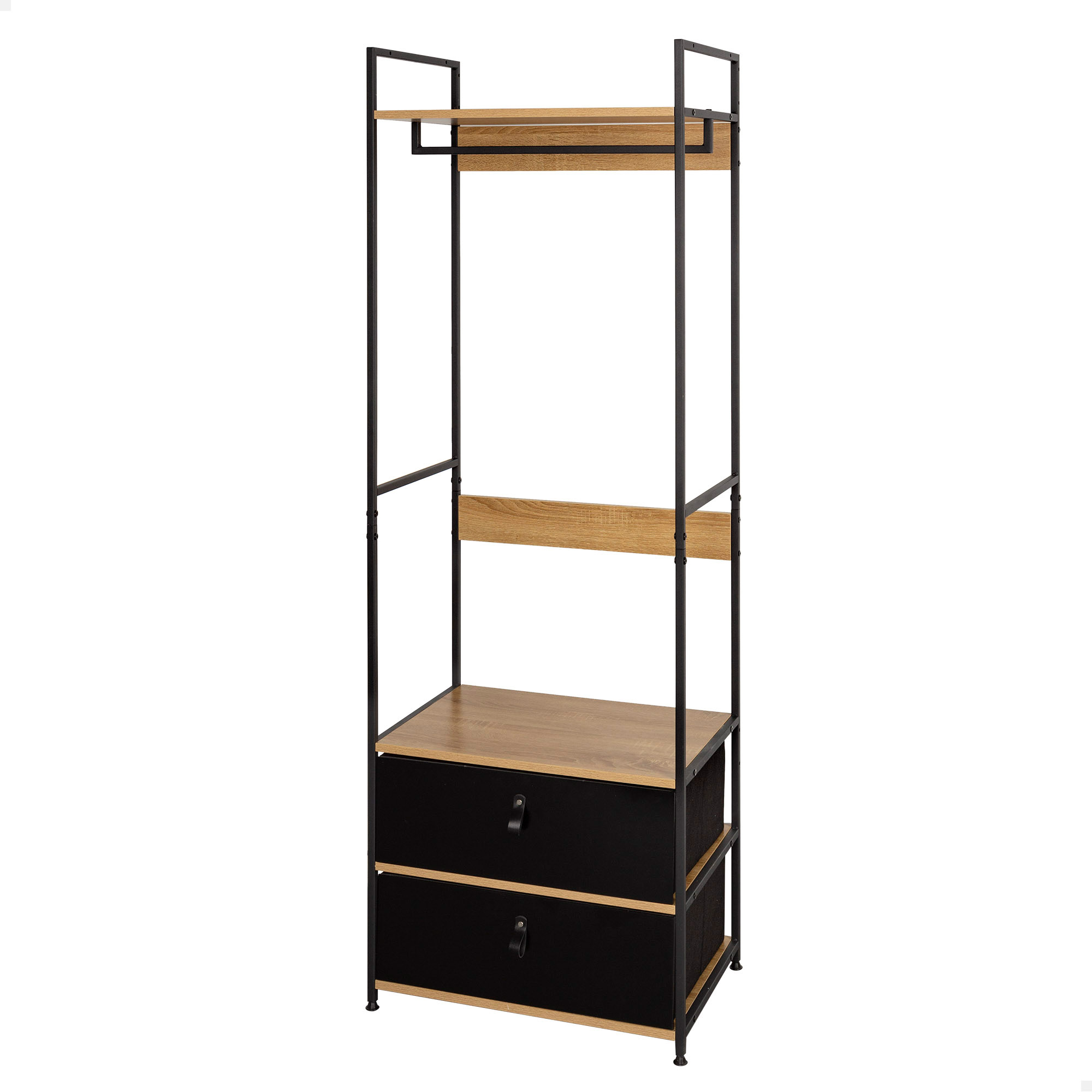 Max Home - Armario abierto, 60x40x175 cm, fabricado de acero y madera, máx. 30 kg, patas con topes nivelables, vestidor, zapatero, armarios dormitorio, estanterías almacenaje, organizador ropa, calzado y accesorios