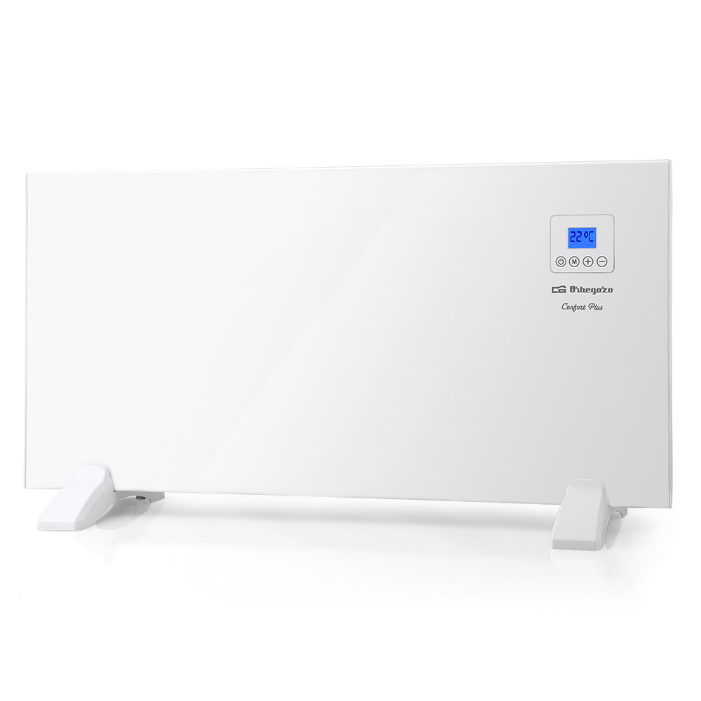 Panel radiante Orbegozo REH 1500 A, rápida convección y difusión del calor, programador diario y semanal, mando a distancia, termostato digital, 1500 W