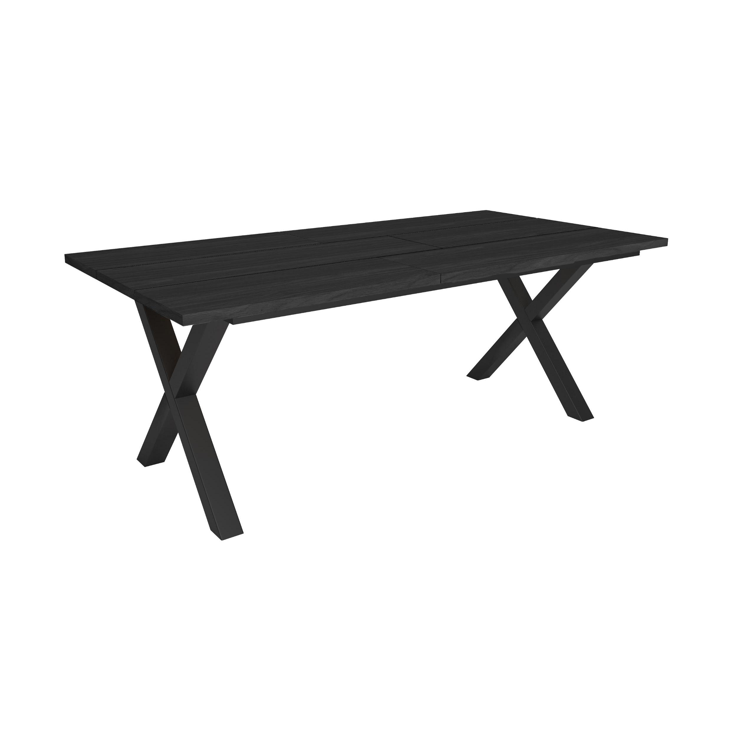 Skraut Home, Mesa Comedor, Mesa Fija Cocina y Salón, 194x90x74cm, Para 10 Comensales, Muebles Comedor, Estilo Industrial, Negro