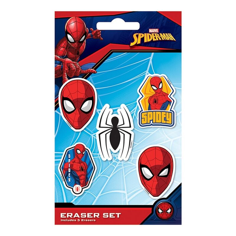 Spider-Man Juego de borradores (paquete de 5) (tamaño único)(multicolor)