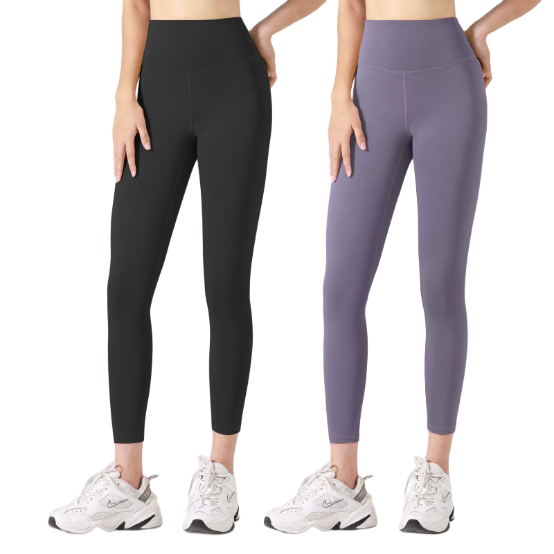 Pack Ahorro 2 Piezas LEGGINGS FREES COPES para Mujer - Yoga, Fitness,seamless yoga leggings， Gym - Negro+Morado
