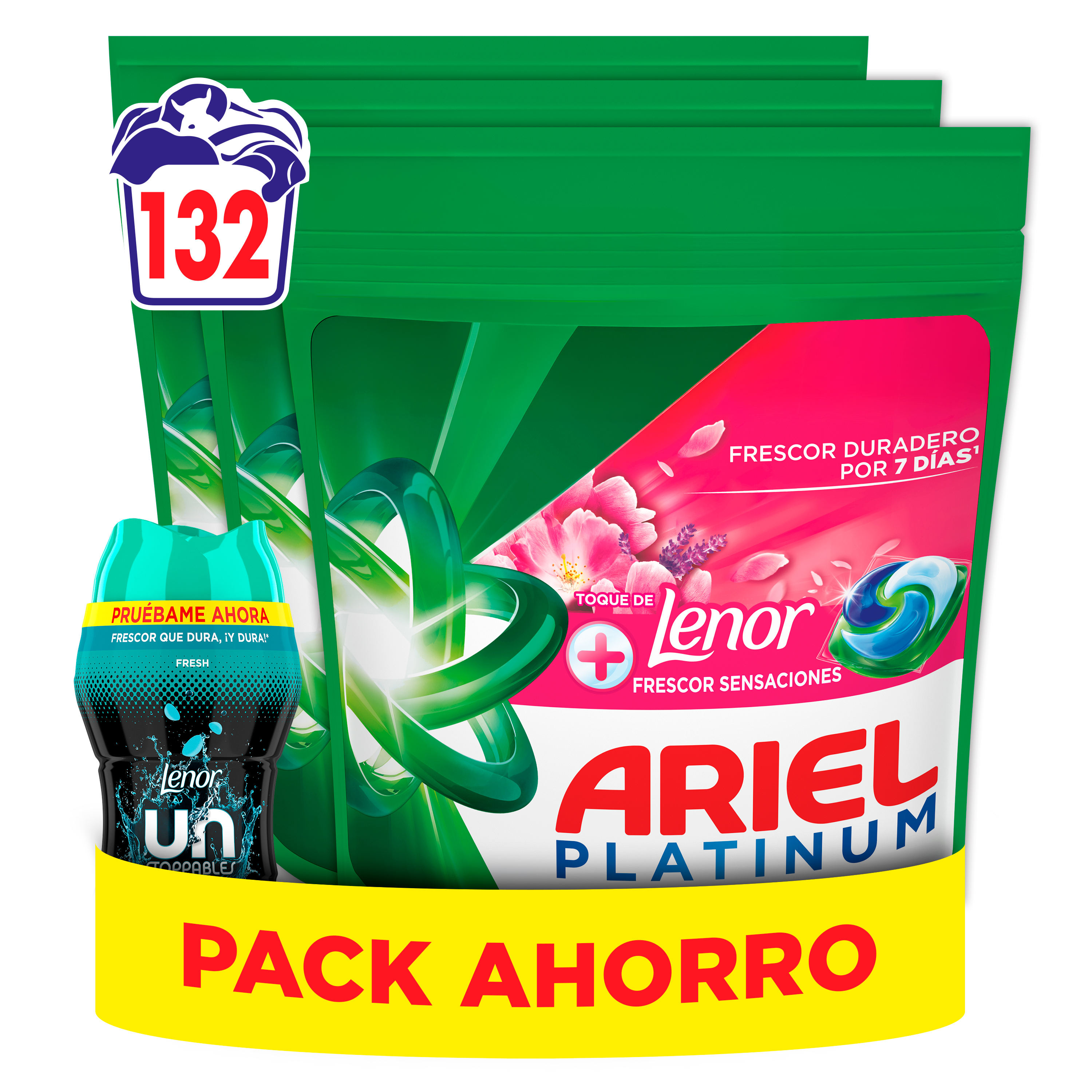ARIEL Pods Sensaciones 132 o 105 Lavados + Perlas 150 gr