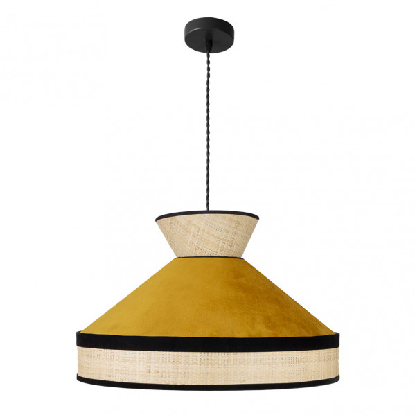 Colgante FABRIZO de una luz Natural/yema FABRILAMP