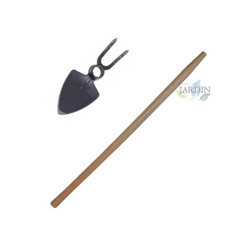 SUINGA Azadilla Ancha de Jardín con Horquilla y Mango de Madera 90 cm | Herramienta de Jardinería para Huerto y Jardín