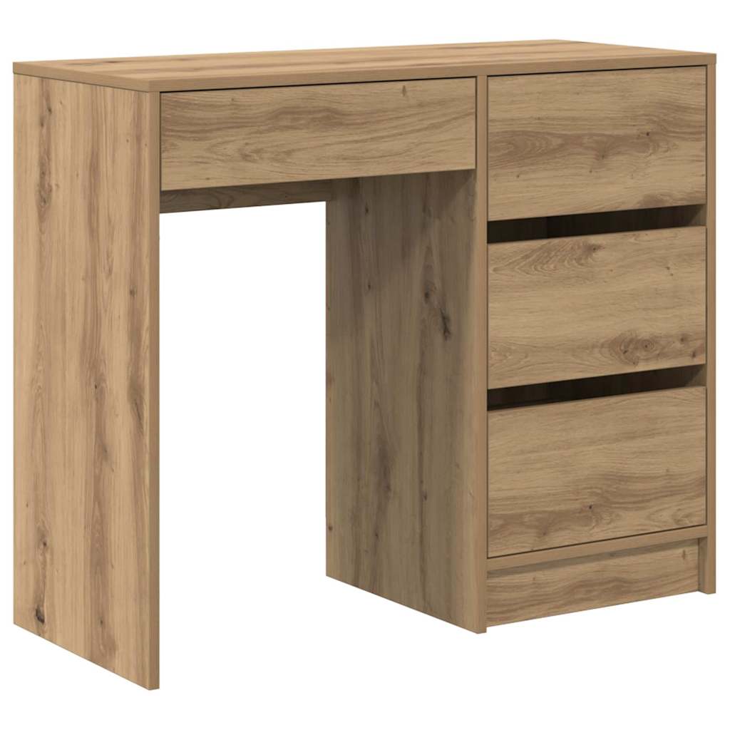 vidaXL Escritorio con cajón Roble artesanal 90 x 37.5 x 75 cm