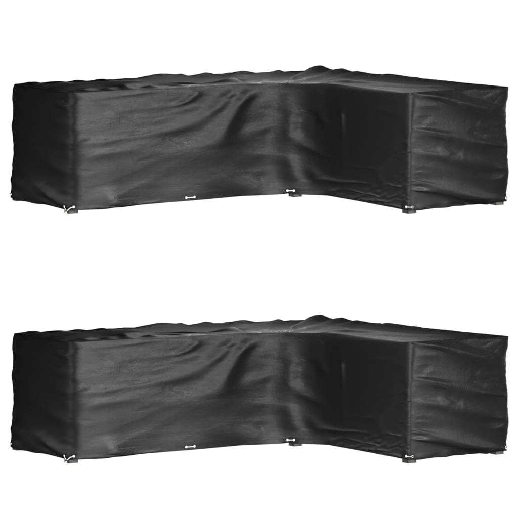 vidaXL Fundas muebles jardín forma de L 2 uds en dimensiones 215x215x70 cm/210x260x80 cm/250x250x70 cm y más | almacenamiento funcional diseño moderno para baño dormitorio sala