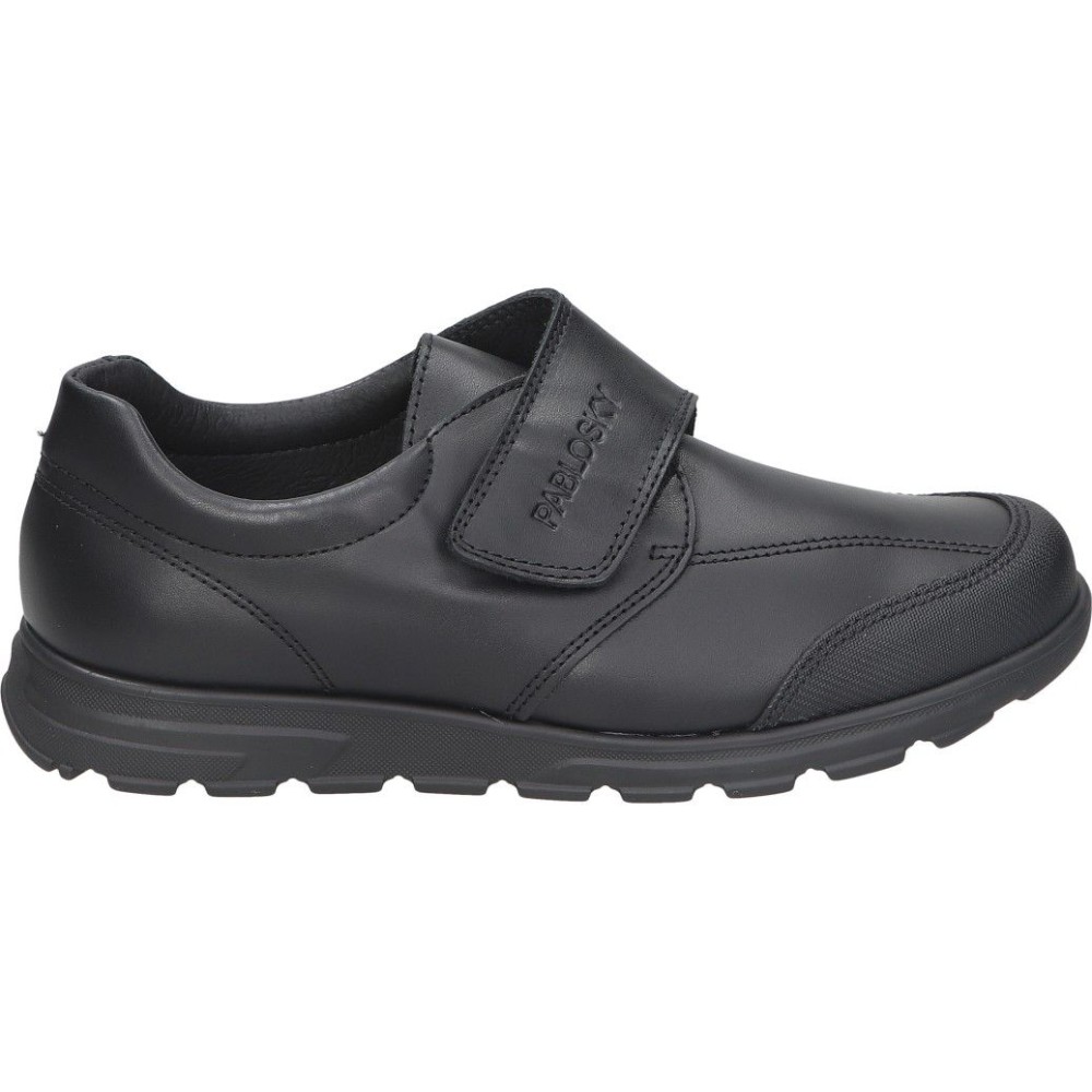 PABLOSKY | Zapato Escolar Pablosky para Niño – Zapatos Escolares – Zapatos Infantiles en Color Negro – Zapato Clásico – Zapatos con Cierre de Velcro – Fácil de Poner y Quitar – Cómodos – Modelo 334510