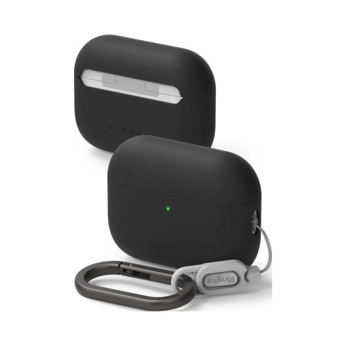 Ringke Silicone Case Compatible con Funda AirPods Pro 3, Sensación Suave como Terciopelo, Funda Ligera, Delgada y Linda con Mosquetón para Mujeres y Hombres - Pink Sand