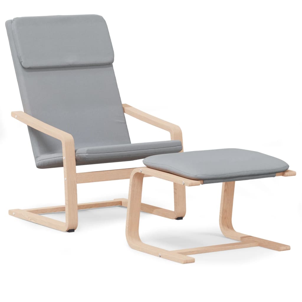 Vidaxl Sillón de Relax con Taburete Tela Gris Oscuro