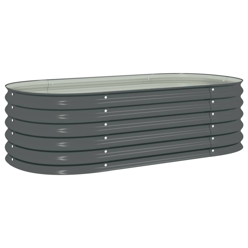 vidaXL Arriate de acero galvanizado 160x80x44 cm Color Plateado,  Gris,  y mas
