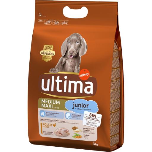 Ultima Pienso Medium Maxi Dog Junior (Perros , Comida , Pienso) - 3 Kg