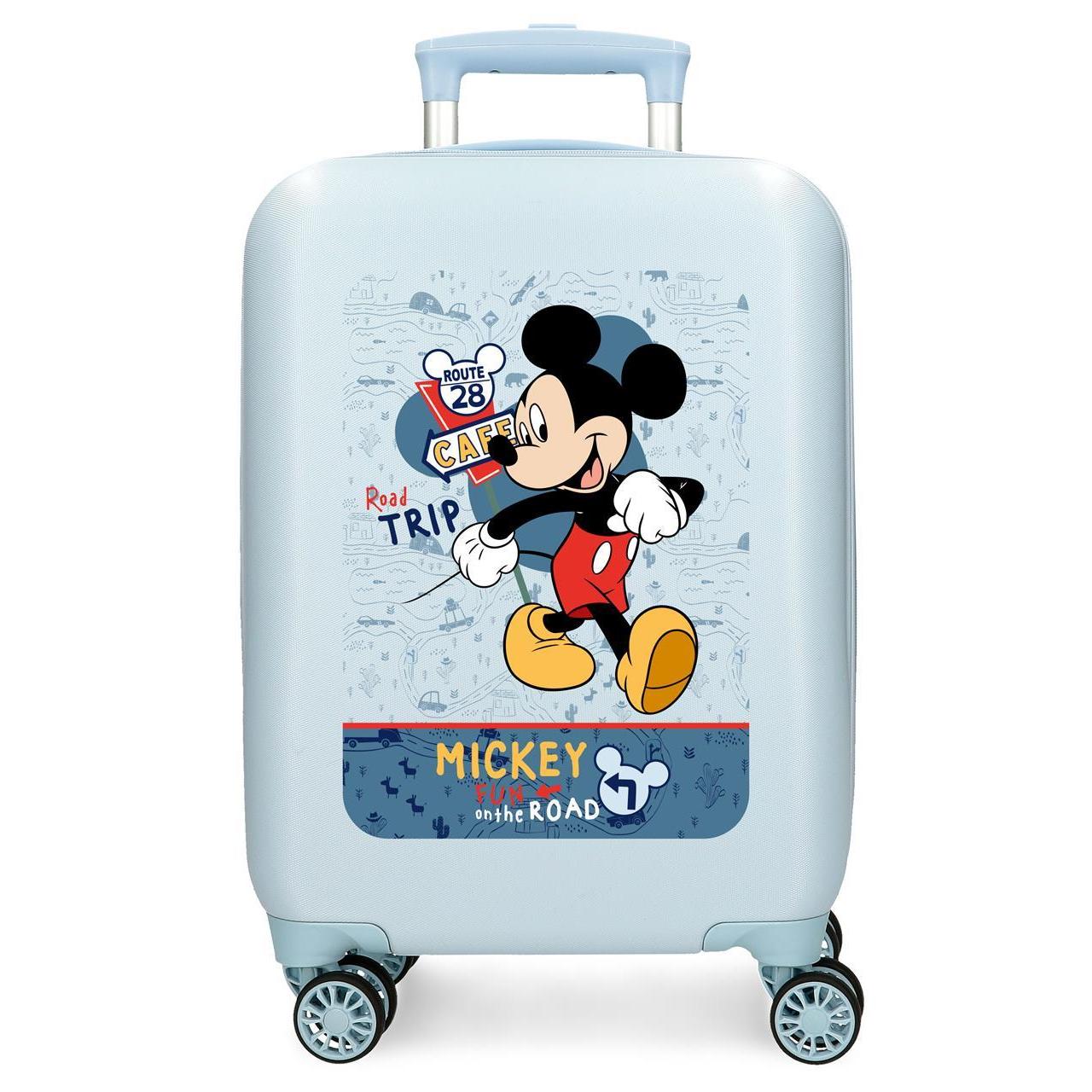 Maleta de cabina Mickey road trip azul claro 33x50x20 cm