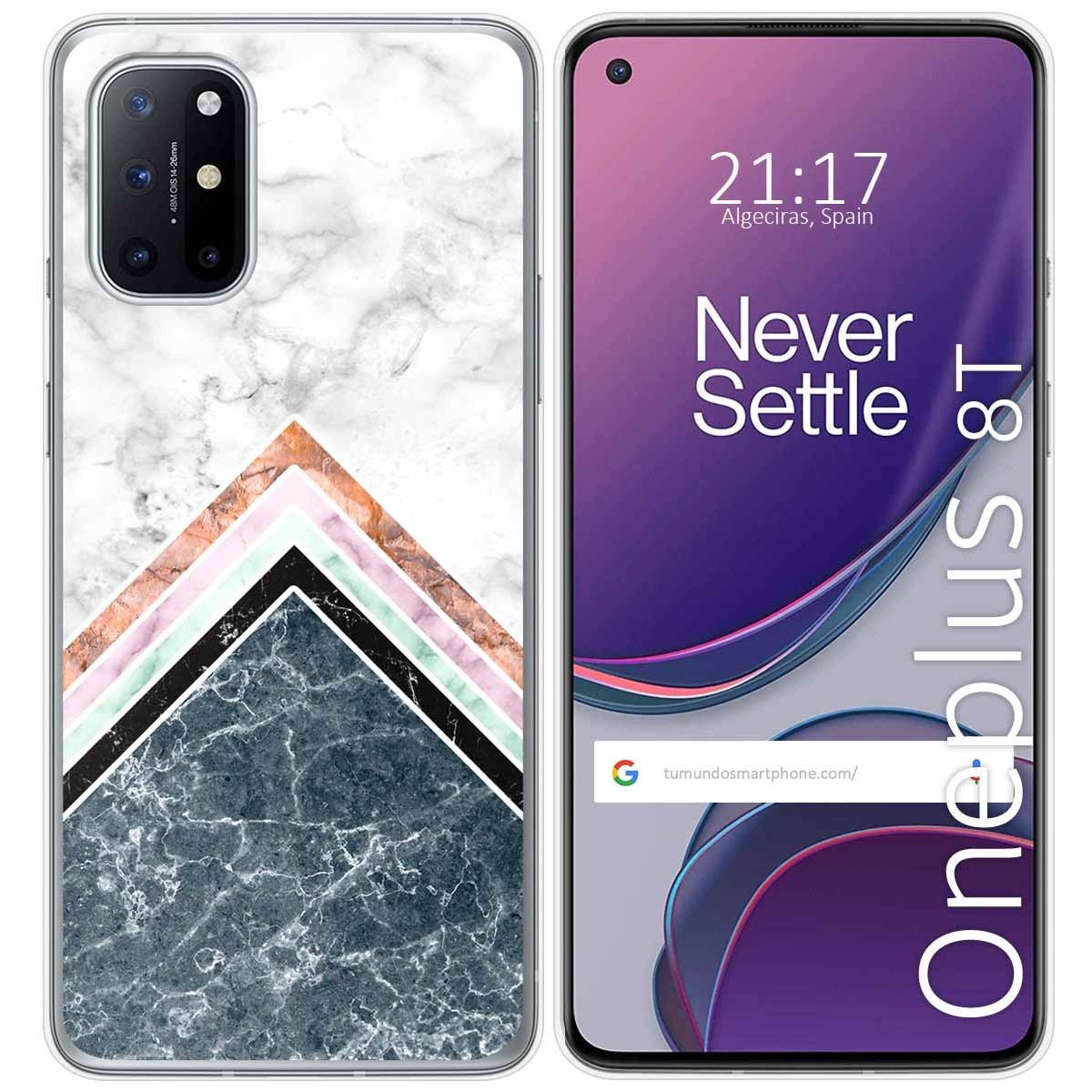Tumundosmartphone Funda Gel Tpu para OnePlus 8T 5G diseño Mármol 05 Dibujos