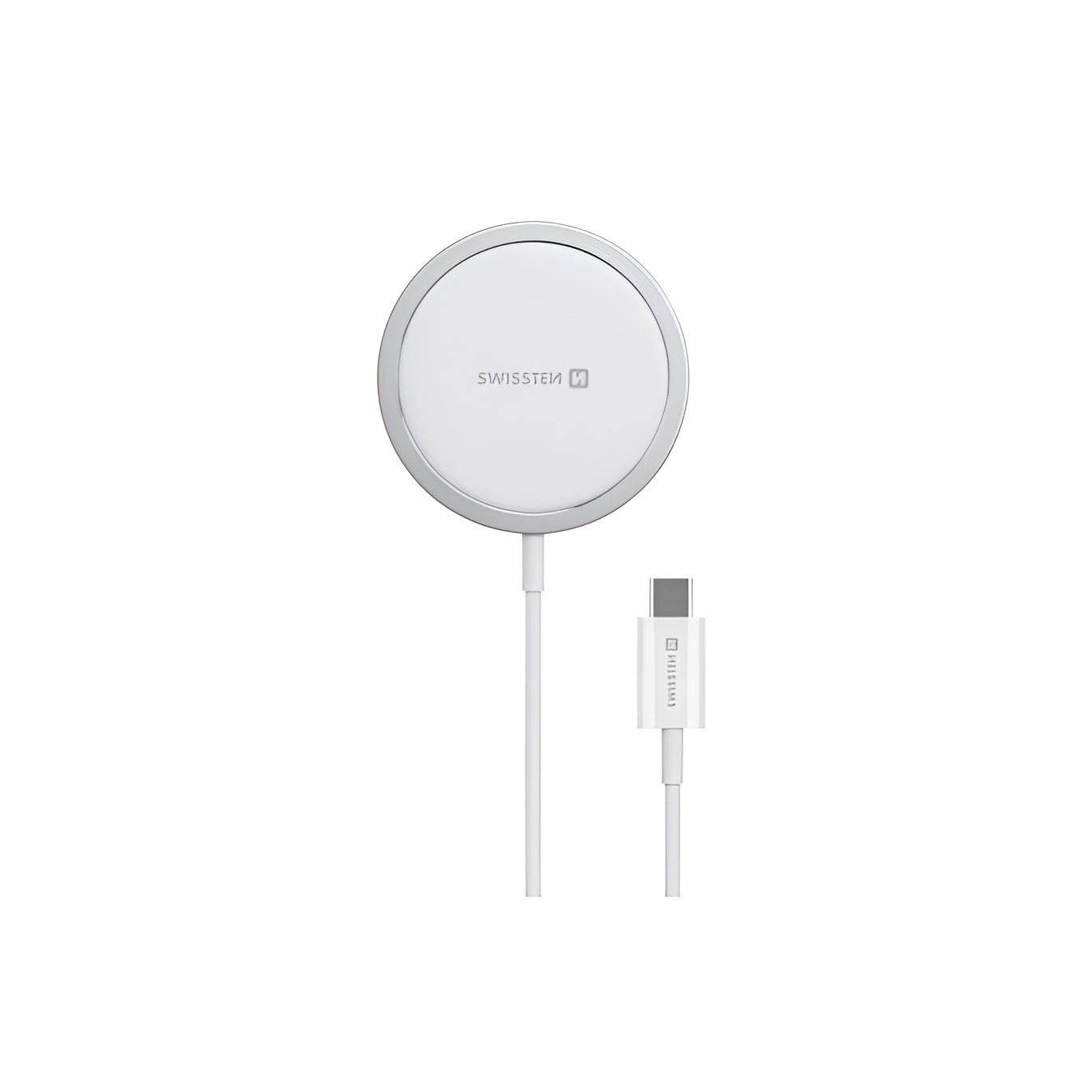Swissten Cable Magstick USB-C - Cargador Inalámbrico Magnético para Magsafe - 15 W - 1,5 M