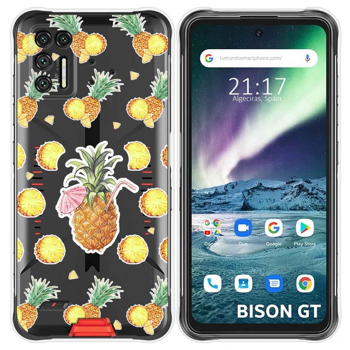 Funda Silicona Transparente para Umidigi Bison GT diseño Piña Dibujos