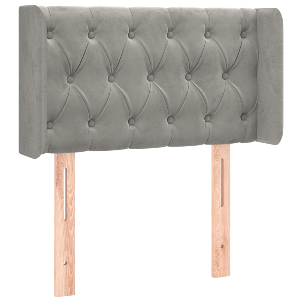 vidaXL Cabecero con LED de terciopelo gris claro 83x16x78/88 cm
