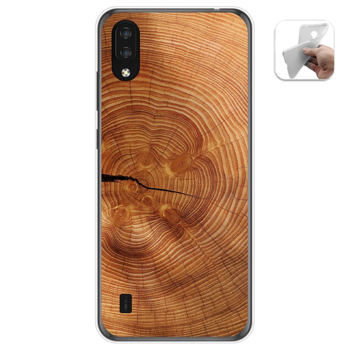 Tumundosmartphone Funda Gel Tpu para Zte Blade A5 2020 diseño Madera 04 Dibujos