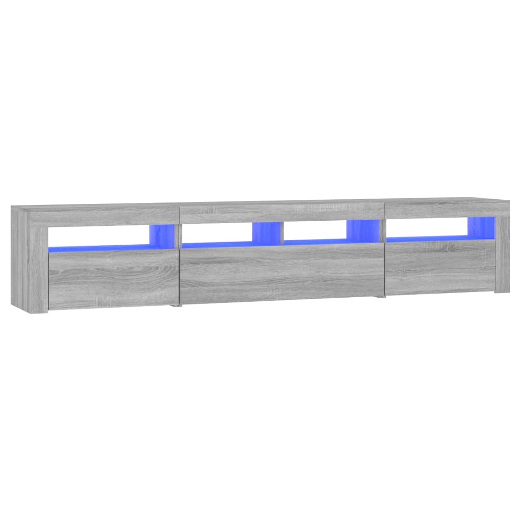 vidaXL Mueble de TV con luces LED 210x35x40 cm, Mueble de Salon, Mueble TV, Mueble TV salon, Mesa de TV, Mueble tele