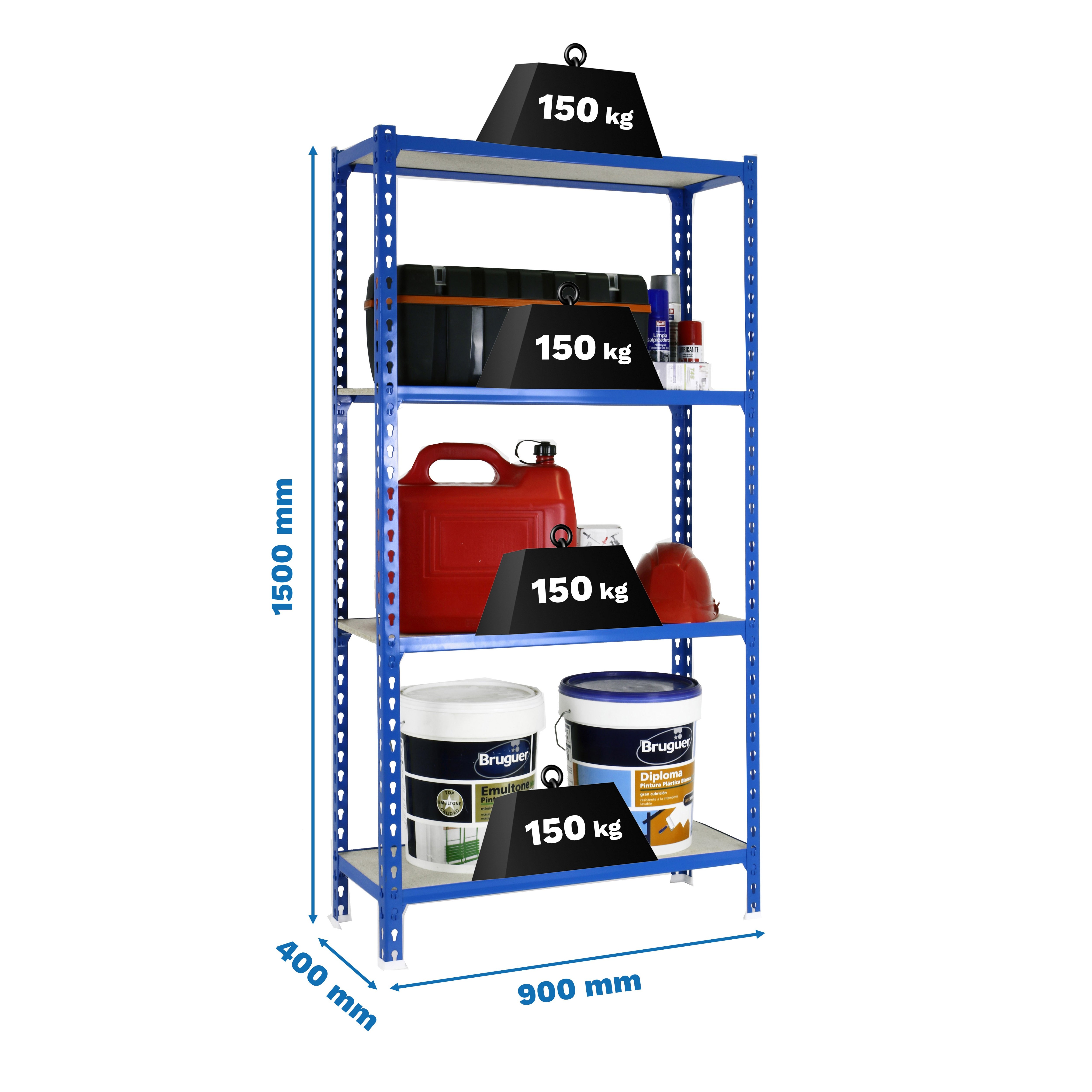 Estantería SIMONRACK SIMONRACK SimonrackMaderclick 4/400 1500 azul/madera