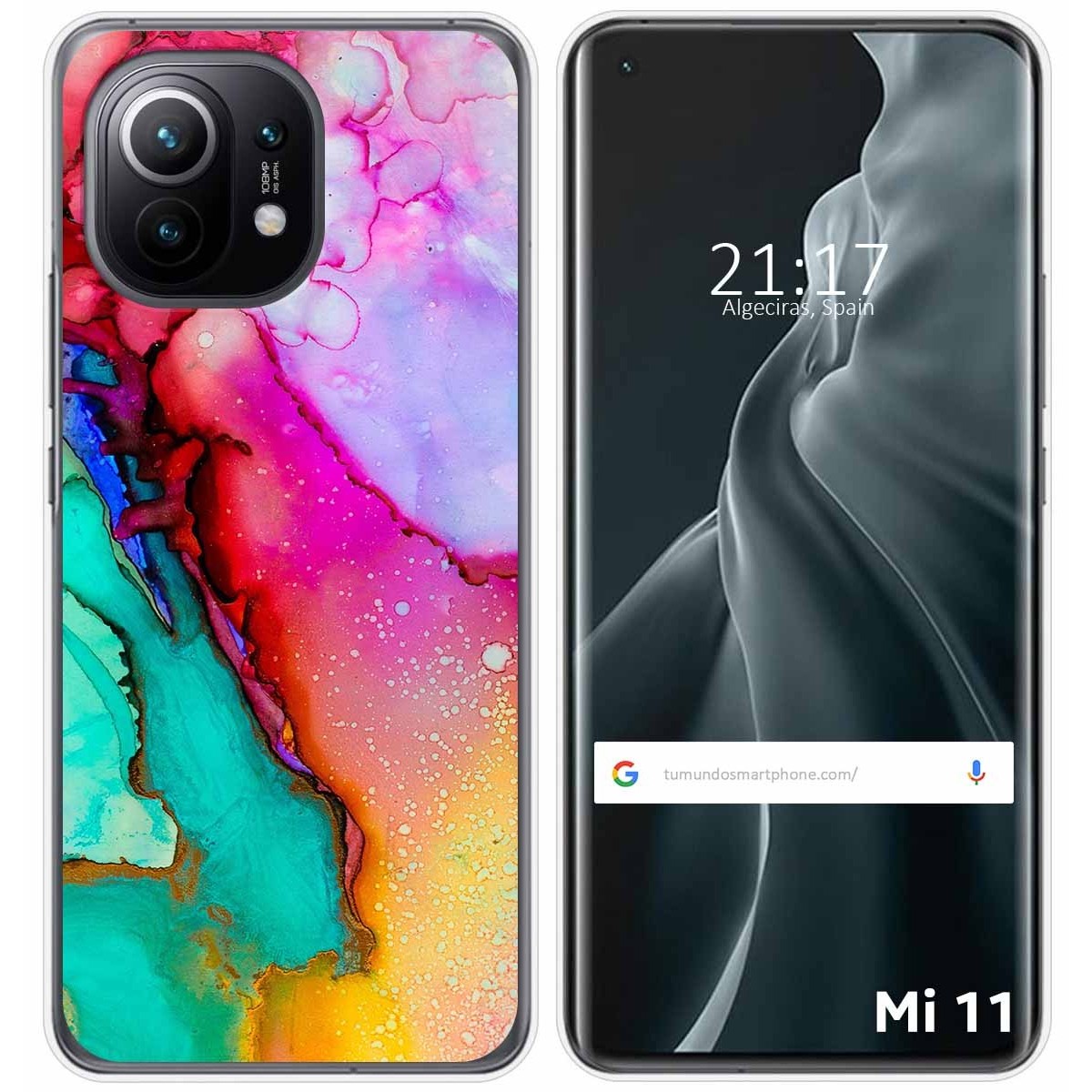 Tumundosmartphone Funda Gel Tpu para Xiaomi Mi 11 5G diseño Mármol 15 Dibujos