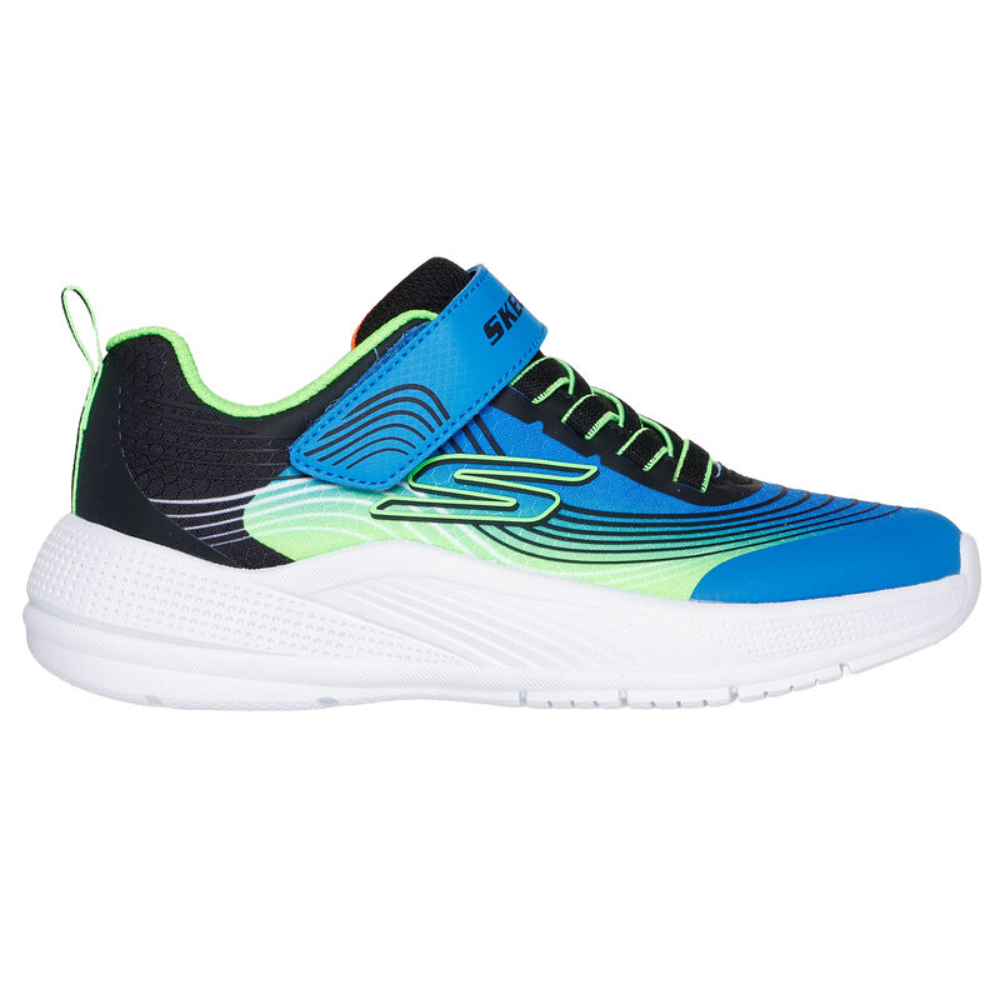 SKECHERS MICROSPEC ADVANCE AZUL/LIMA JUNIOR