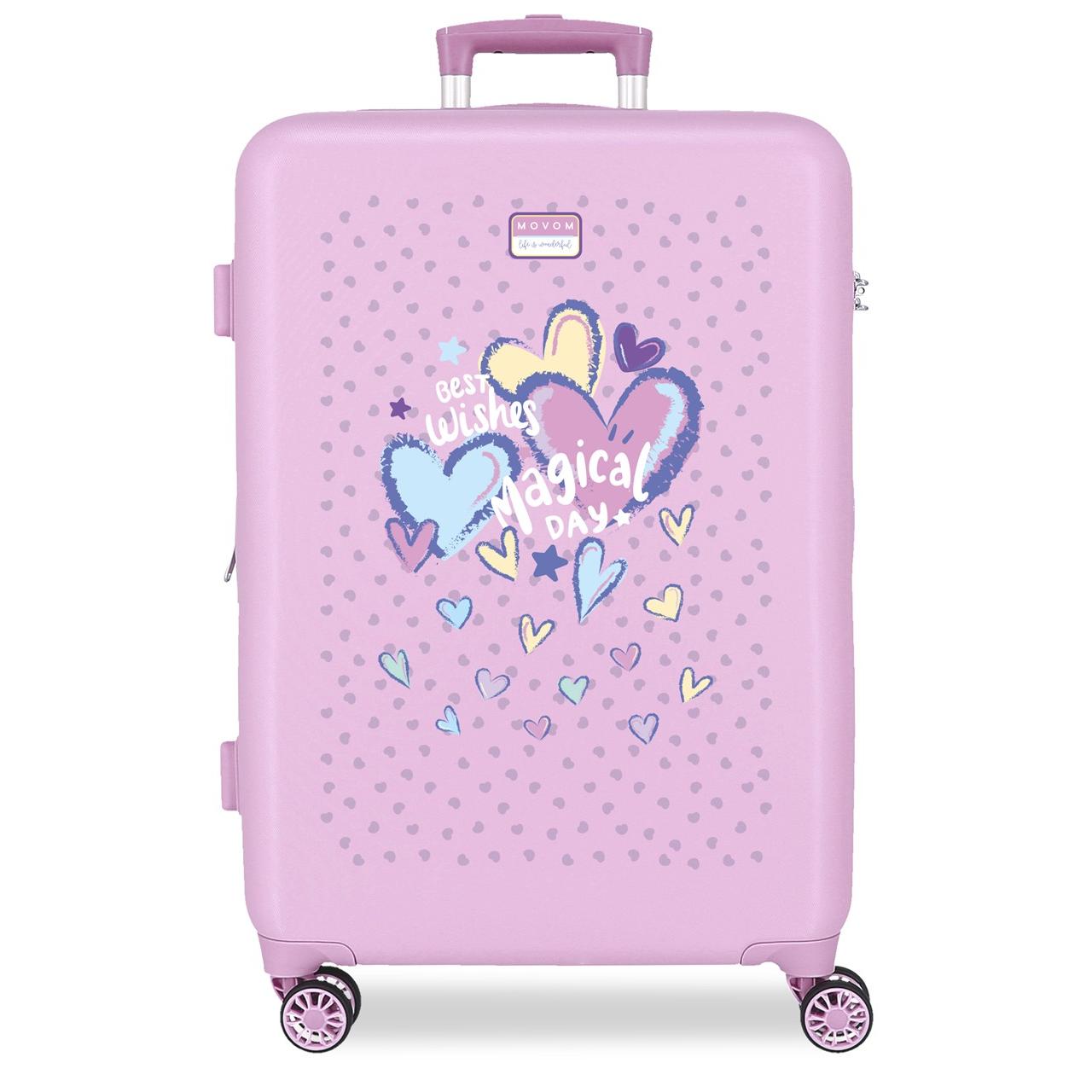 Maleta mediana Movom Best wishes lila 46x65x23 cm