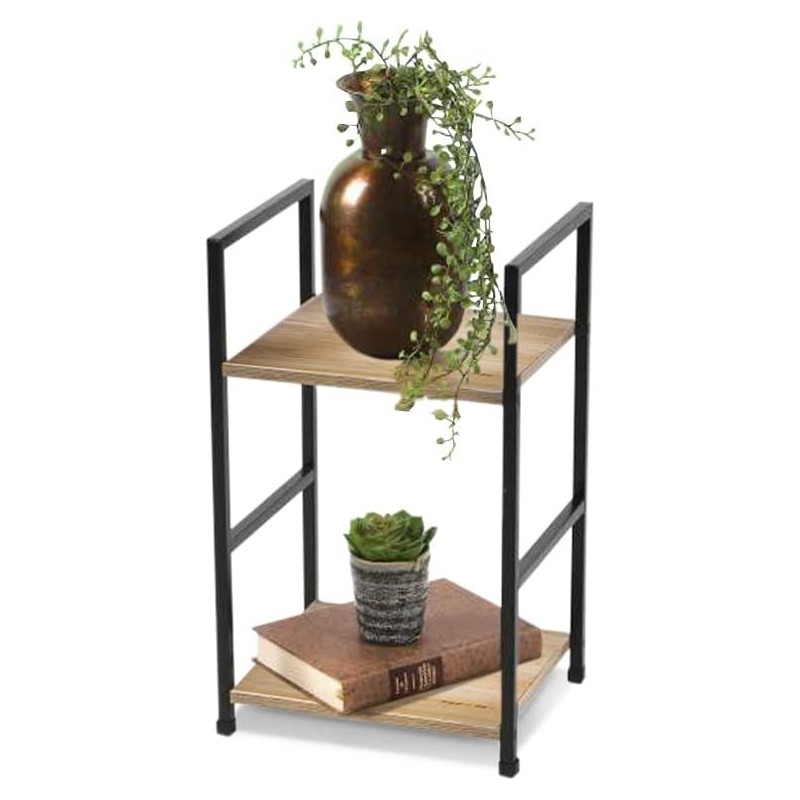 TIENDA EURASIA - Estantería Decorativa con Baldas de Madera MDF, Estructura de Metal, Estilo Industrial