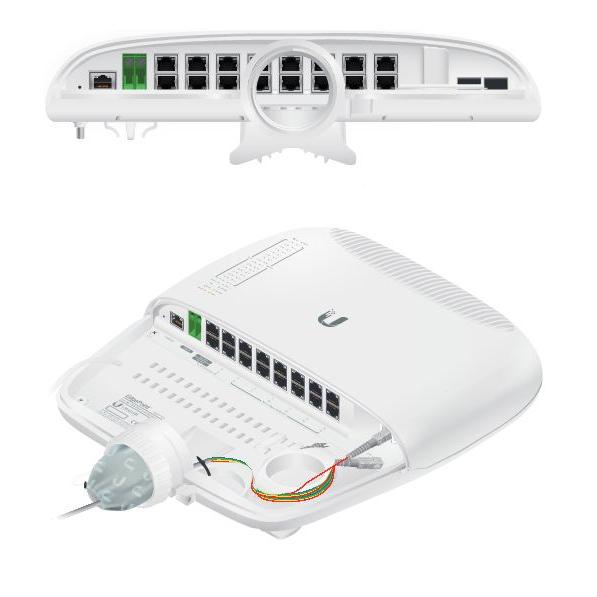 Ubiquiti - Switch de red EP-S16 EdgeSwitch S16 Edgemax Exterior con 16 puertos Gigabit PoE, gestión L2/L3, resistente a -40°C a 65°C, para entornos exteriores e industriales