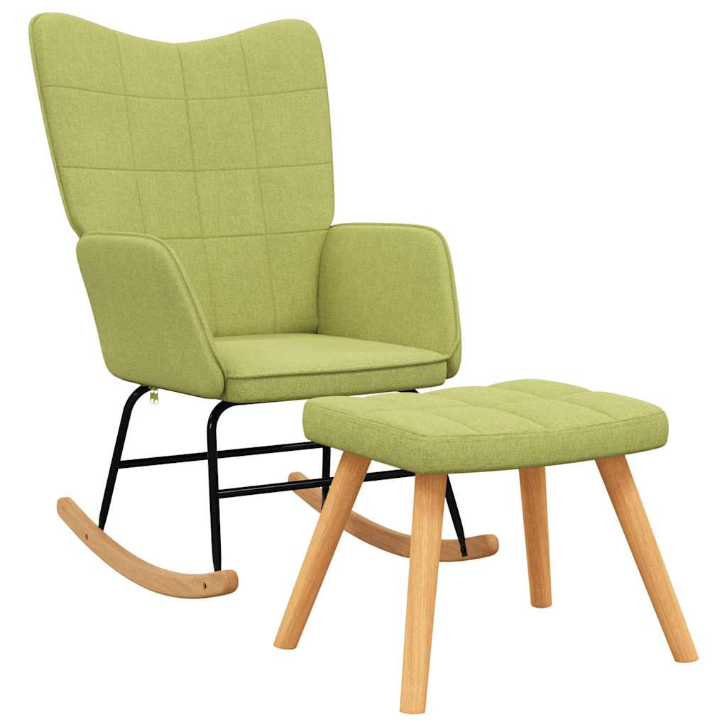 vidaXL Silla mecedora con reposapiés tela Multicolor