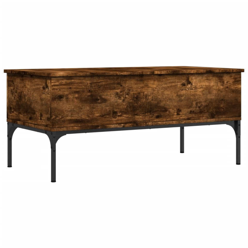 Vidaxl Mesa de Centro de Madera Ingeniería Metal 100x50x45cm Negro